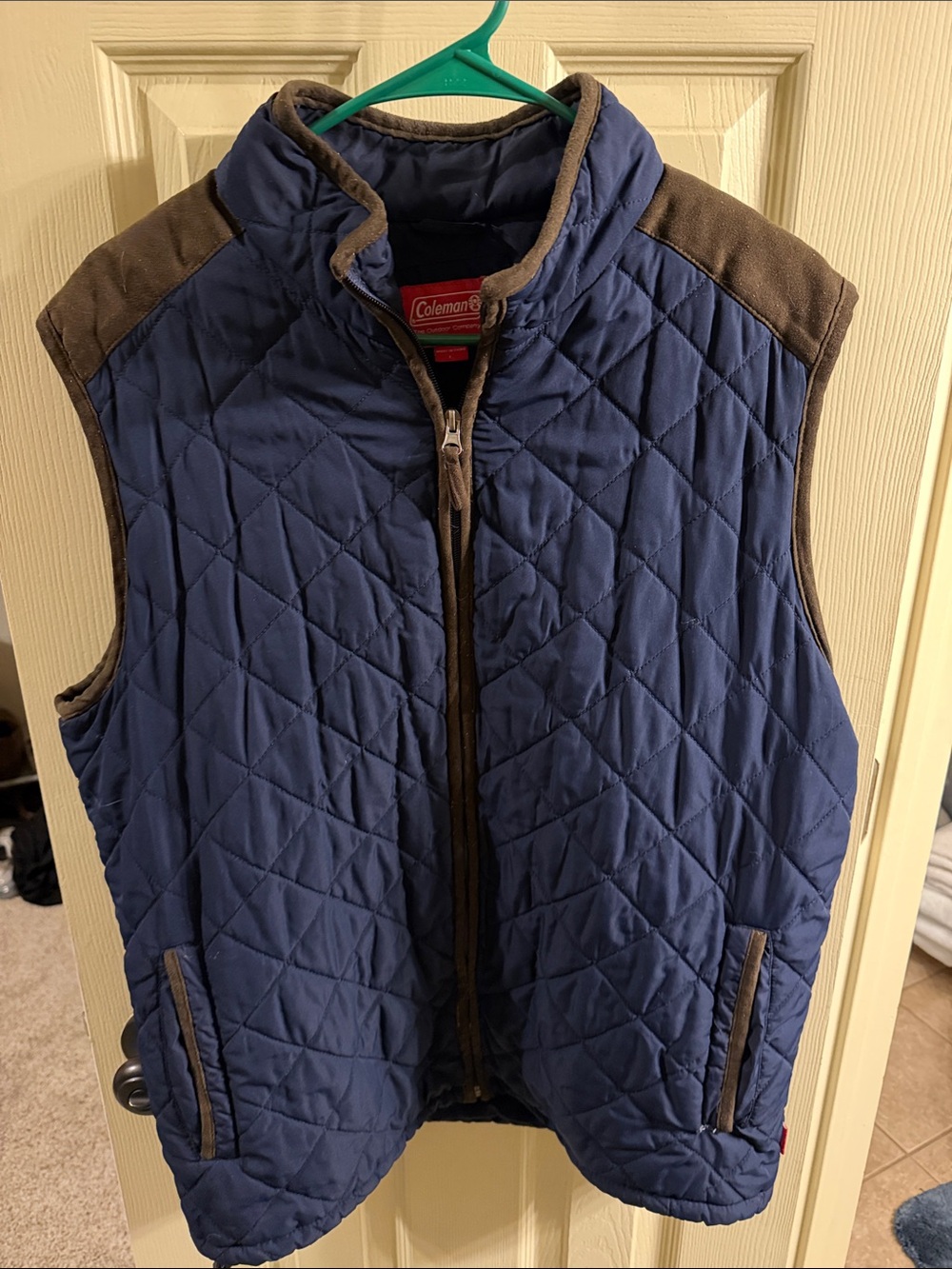 Coleman Quilted Navy and Brown Men's Insulated Vest